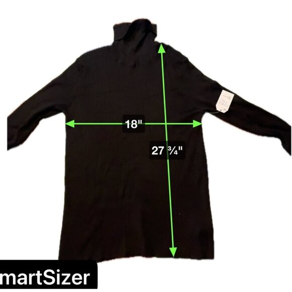 Time and Tru NWT Black Ribbed Long Sleeve Turtleneck Top SZ XXL - Picture 7 of 8
